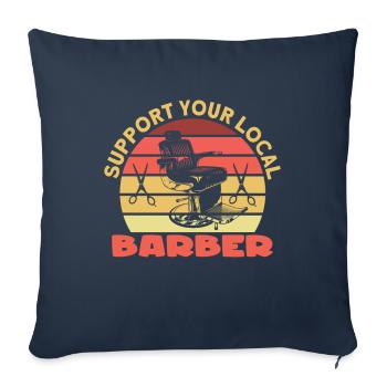 Support Your Local Barber Barbier Bart - Sofa pillowcase 17,3'' x 17,3'' (45 x 45 cm) - navy - Front