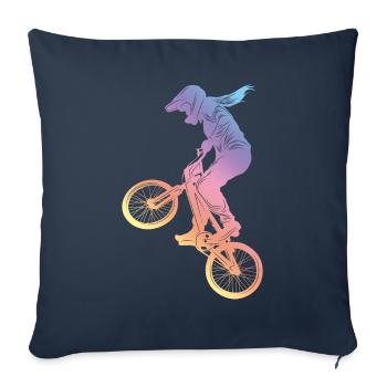 Motocross Woman Silhouette - Sofa pillowcase 17,3'' x 17,3'' (45 x 45 cm) - navy - Front