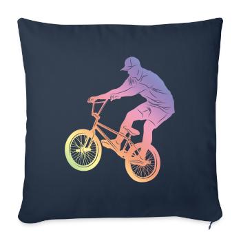 Motocross Silhouette - Housse de coussin décorative 45 x 45 cm - bleu marine - Devant