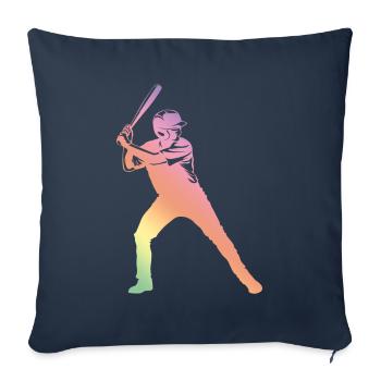 silhouette de baseball - Housse de coussin décorative 45 x 45 cm - bleu marine - Devant