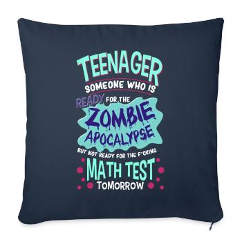 Drôle d’école d’adolescent Zombie Apocalypse - Housse de coussin décorative 45 x 45 cm - bleu marine - Devant