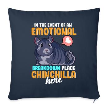 Drôle de panne émotionnelle Chinchilla - Housse de coussin décorative 45 x 45 cm - bleu marine - Devant