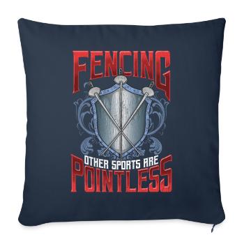 L’escrime d’autres sports sont des escrime inutiles - Housse de coussin décorative 45 x 45 cm - bleu marine - Devant