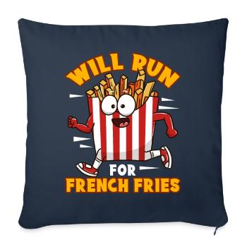 French Fries Cute Kawaii Funny - Sofa pillowcase 17,3'' x 17,3'' (45 x 45 cm) - navy - Front