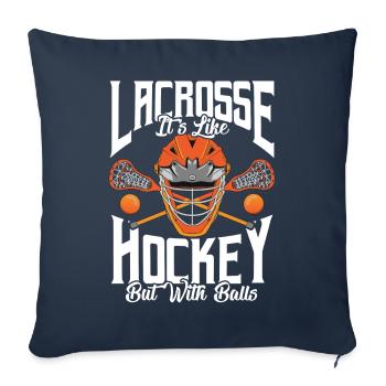 La crosse est comme le hockey, mais avec des balles, la crosse - Housse de coussin décorative 45 x 45 cm - bleu marine - Devant