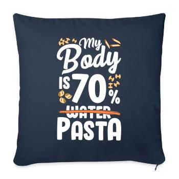 My body consists of 70% pasta - Sofa pillowcase 17,3'' x 17,3'' (45 x 45 cm) - navy - Front