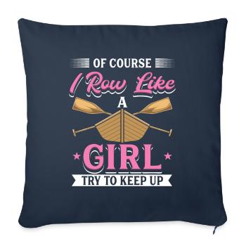 Je rame comme une rameuse - Housse de coussin décorative 45 x 45 cm - bleu marine - Devant
