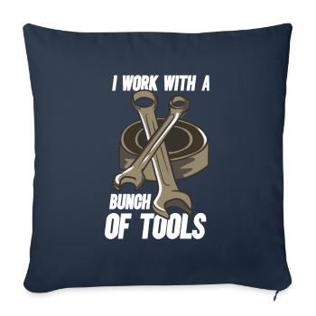 Je travaille avec un tas d’outils Automechani - Housse de coussin décorative 45 x 45 cm - bleu marine - Devant