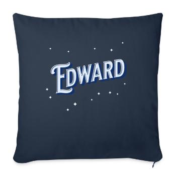 Noms Edward personnalisés - Housse de coussin décorative 45 x 45 cm - bleu marine - Devant