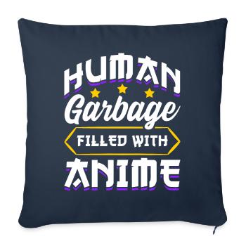 Funny Anime Manga Design Human Garbage - Sofa pillowcase 17,3'' x 17,3'' (45 x 45 cm) - navy - Front