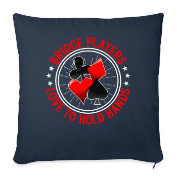 Jeu de cartes Bridge Player - Housse de coussin décorative 45 x 45 cm - bleu marine - Devant