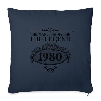 1980 | The Legend since 1980 birthday - Housse de coussin décorative 45 x 45 cm - bleu marine - Devant