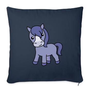 Horse Comic Animal - Sofa pillowcase 17,3'' x 17,3'' (45 x 45 cm) - navy - Front