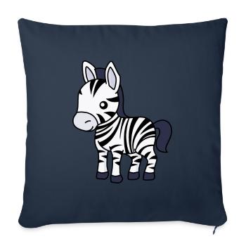 Zebra Comic Animal - Sofa pillowcase 17,3'' x 17,3'' (45 x 45 cm) - navy - Front