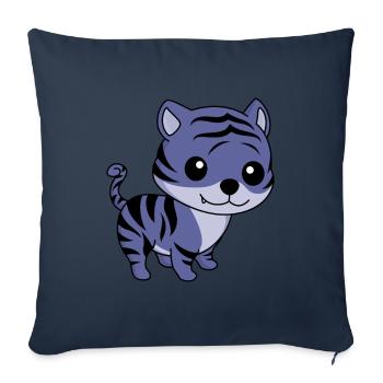 Tiger Comic Animal - Sofa pillowcase 17,3'' x 17,3'' (45 x 45 cm) - navy - Front