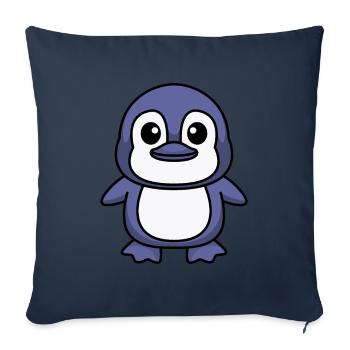 Penguin Comic Animal - Sofa pillowcase 17,3'' x 17,3'' (45 x 45 cm) - navy - Front