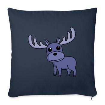 Elch Comic Tier - Sofakissenbezug 45 x 45 cm - Navy - Vorne