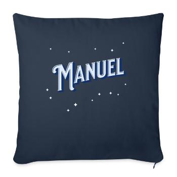 Manuel nom personnalisé - Housse de coussin décorative 45 x 45 cm - bleu marine - Devant