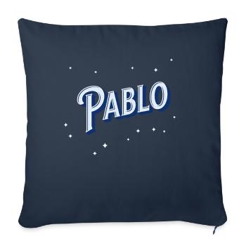 Nom Pablo personnalisé - Housse de coussin décorative 45 x 45 cm - bleu marine - Devant