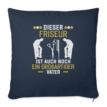 Friseur Vatertag Barber - Sofakissenbezug 45 x 45 cm - Navy - Vorne