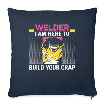 Welder slogan design for metal workers - Sofa pillowcase 17,3'' x 17,3'' (45 x 45 cm) - navy - Front