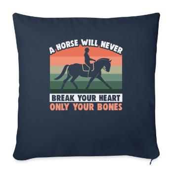 Equestrian and equestrian design for horse lovers - Sofa pillowcase 17,3'' x 17,3'' (45 x 45 cm) - navy - Front