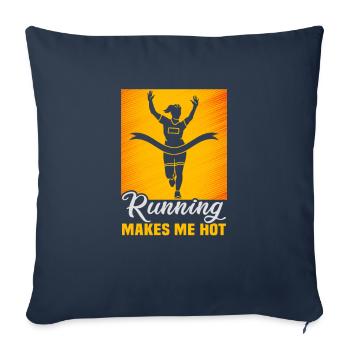 Running Marathon Runner Running - Housse de coussin décorative 45 x 45 cm - bleu marine - Devant