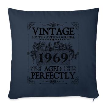 1969| Vintage Perfekt gealtert seit 1969 Geburtstag - Sofakissenbezug 45 x 45 cm - Navy - Vorne
