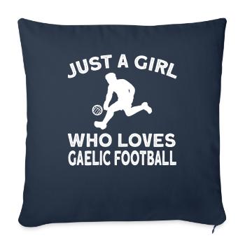Girl Loves Gaelic Football - Sofa pillowcase 17,3'' x 17,3'' (45 x 45 cm) - navy - Front