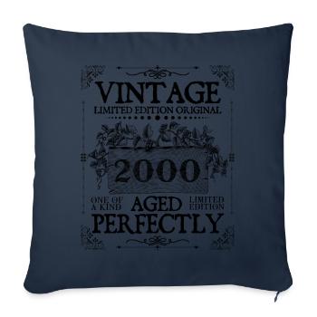 2000 | Vintage Aged Perfectly since 2000 birthday - Sofa pillowcase 17,3'' x 17,3'' (45 x 45 cm) - navy - Front
