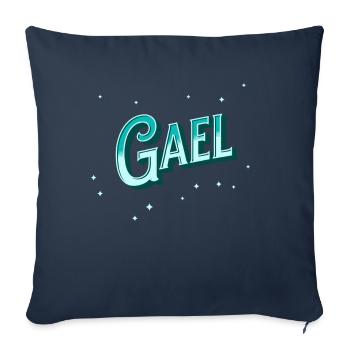Nom Gael personnalisé - Housse de coussin décorative 45 x 45 cm - bleu marine - Devant