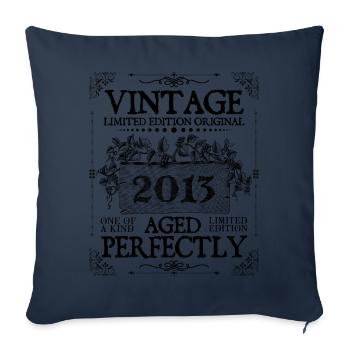 2013 | Vintage Aged Perfectly seit 2013 Geburtstag - Sofakissenbezug 45 x 45 cm - Navy - Vorne