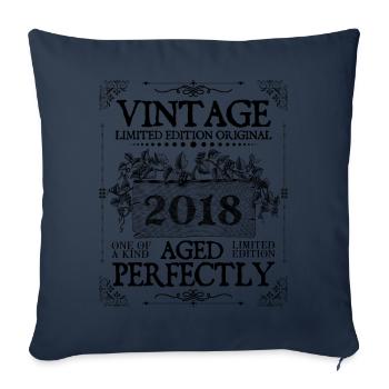 2018 | Vintage Aged Perfectly seit 2018 Geburtstag - Sofakissenbezug 45 x 45 cm - Navy - Vorne