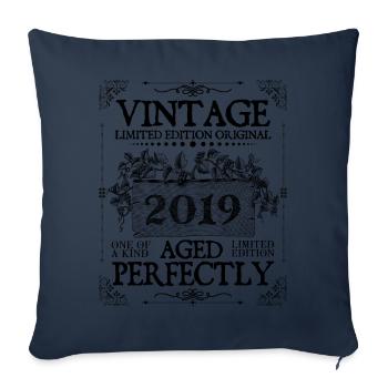2019 | Vintage Aged Perfectly seit 2019 Geburtstag - Sofakissenbezug 45 x 45 cm - Navy - Vorne