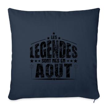 Aout | les Légendes sont nés en Aout Anniversaire - Housse de coussin décorative 45 x 45 cm - bleu marine - Devant