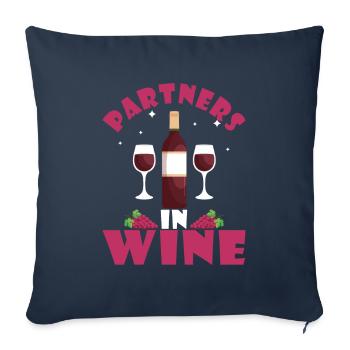Partners In Wine Wine Alcohol - Sofa pillowcase 17,3'' x 17,3'' (45 x 45 cm) - navy - Front