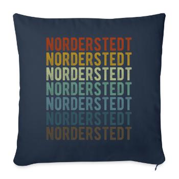 Norderstedt City Retro Vintage - Housse de coussin décorative 45 x 45 cm - bleu marine - Devant