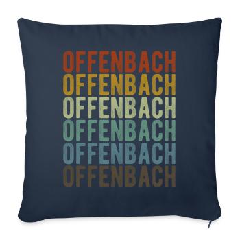 Offenbach City Retro Vintage - Sofa pillowcase 17,3'' x 17,3'' (45 x 45 cm) - navy - Front