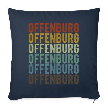 Offenburg City Retro Vintage - Housse de coussin décorative 45 x 45 cm - bleu marine - Devant