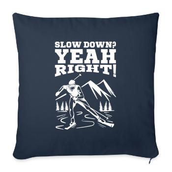Skieurs de fond biathlon de fond - Housse de coussin décorative 45 x 45 cm - bleu marine - Devant