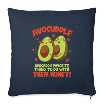 Avocado design for vegetarians and vegans - Sofa pillowcase 17,3'' x 17,3'' (45 x 45 cm) - navy - Front