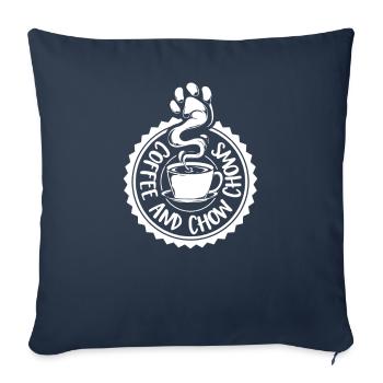 Kaffee und Chow Chow - Sofakissenbezug 45 x 45 cm - Navy - Vorne