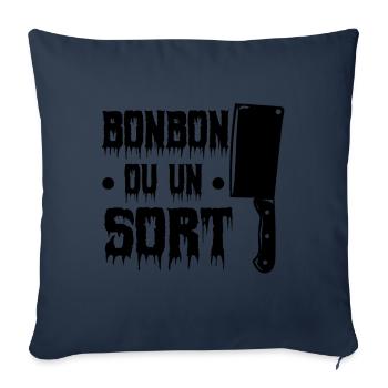 Des bonbons ou un sort - Housse de coussin décorative 45 x 45 cm - bleu marine - Devant