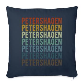 Petershagen City Rétro Vintage - Housse de coussin décorative 45 x 45 cm - bleu marine - Devant