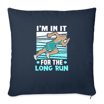 Running Marathon Runner Running - Housse de coussin décorative 45 x 45 cm - bleu marine - Devant
