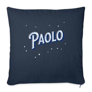Paolo Nom Personnalisé - Housse de coussin décorative 45 x 45 cm - bleu marine - Devant