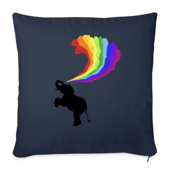 Elephant Elephant Rainbow Rainbow Colors - Sofa pillowcase 17,3'' x 17,3'' (45 x 45 cm) - navy - Front