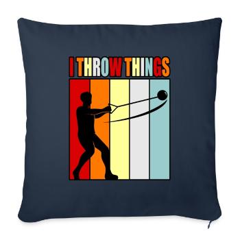 Je lance des choses marteau lancer - Housse de coussin décorative 45 x 45 cm - bleu marine - Devant
