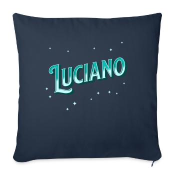 Nom Luciano personnalisé - Housse de coussin décorative 45 x 45 cm - bleu marine - Devant