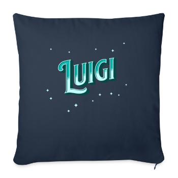 Nom Luigi personnalisé - Housse de coussin décorative 45 x 45 cm - bleu marine - Devant